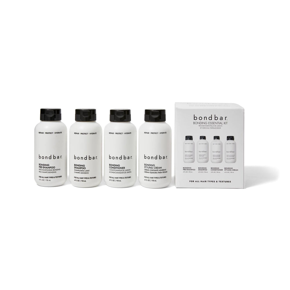 Bondbar Bonding Essential Kit conditioner bottle for hydration and frizz control.