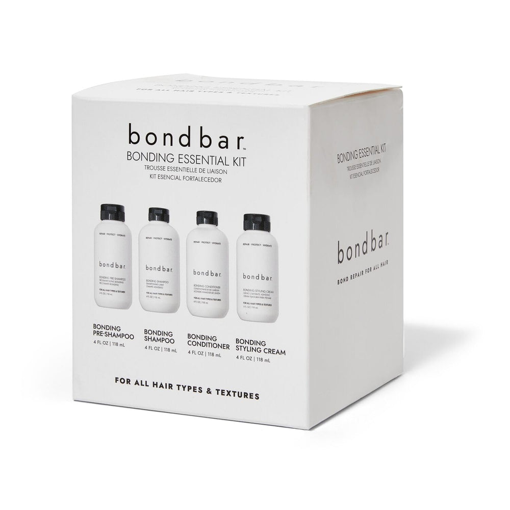 Bondbar Bonding Essential Kit preshampoo bottle for gentle prep and reduced breakage during detangling.