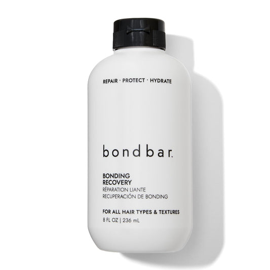 Bondbar Treatment bottle front view showing vegan, cruelty-free repair for damaged hair