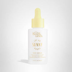 Bondi Sands Sunny Drops label emphasizing dermatologist-approved, fragrance-free formula.