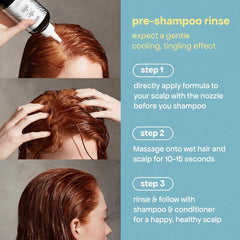BondiBoost HG Clarifying Rinse hair strands after wash look fuller.
