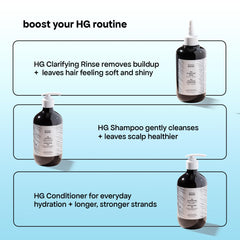 BondiBoost HG Clarifying Rinse label emphasizes natural, salon-grade formula.