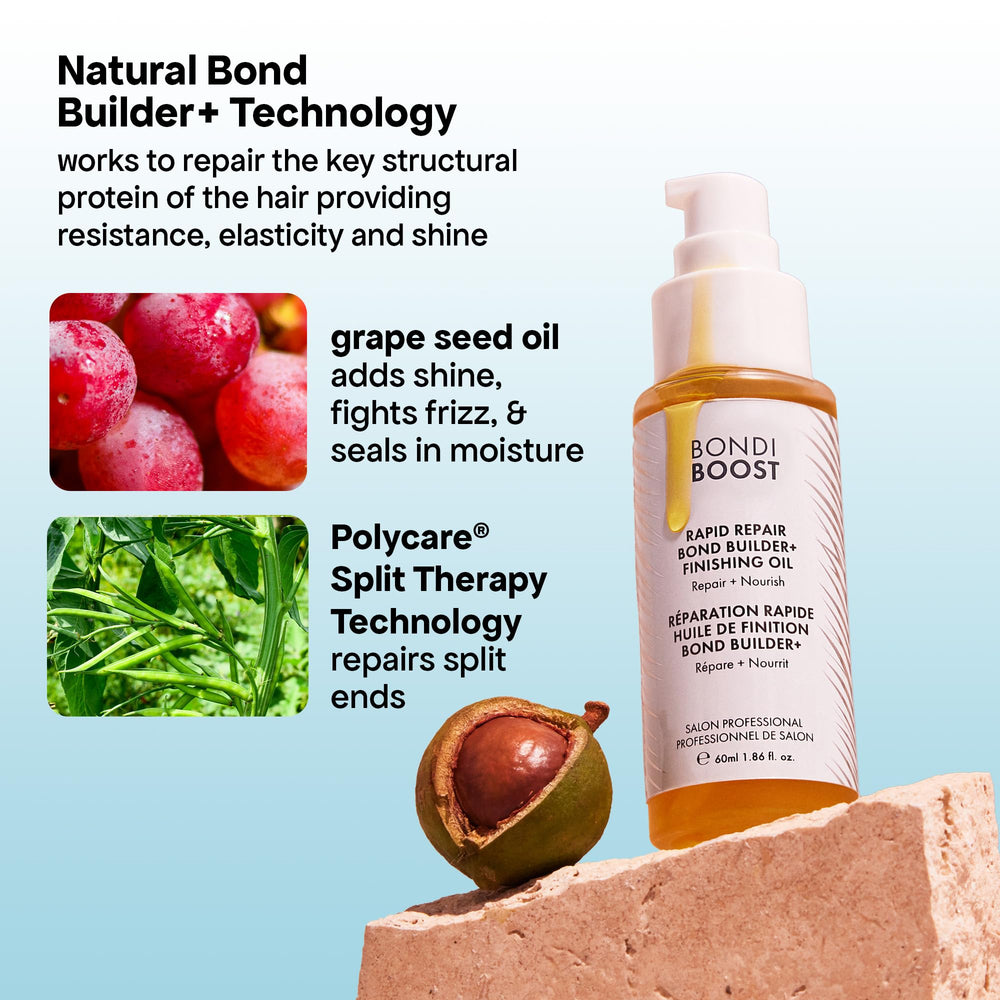 Shiny, healthy-looking strands after using BondiBoost Rapid Repair Oil