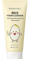 Bonny Hill Rice Foam Cleanser bottle offering a gentle daily cleanse with niacinamide