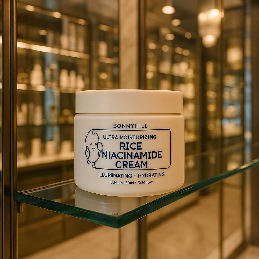 BONNYHILL Rice Niacinamide Face Cream daily-use application demonstrates easy, comforting hydration
