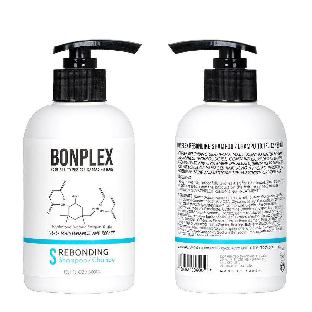 BONPLEX Rebonding Shampoo pump demonstrates easy, mess-free application.
