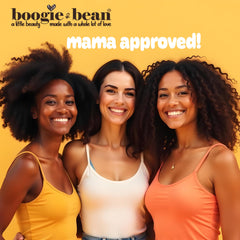 Boogie and Bean kid smiles after detangling curls