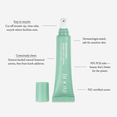 Boom Awaken packaging highlights eco-friendly materials and 50% PCR content.