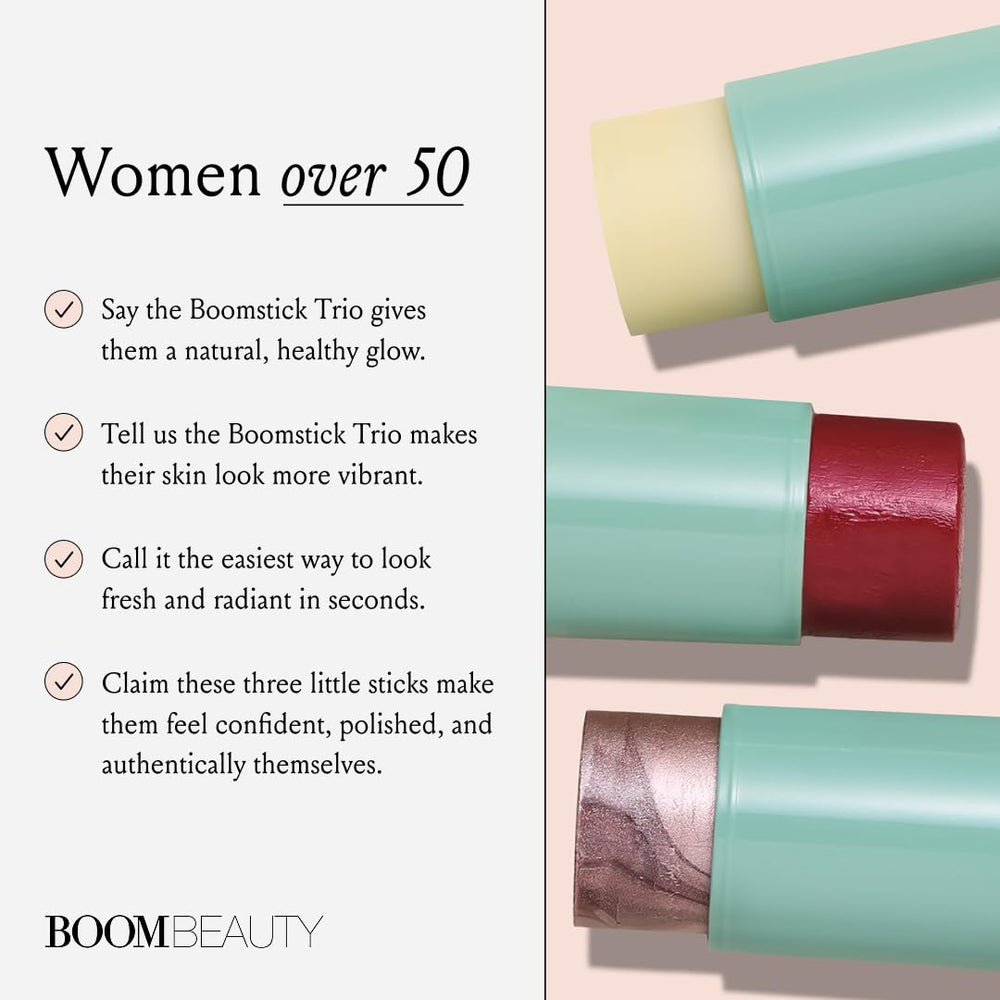 BOOM! Boomstick Trio Travel Bag Included for easy on-the-go touch-ups.