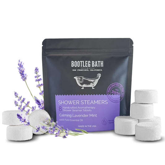 Bootleg Bath lavender shower-steamer 8-pack creates spa-like aromatherapy in your shower.