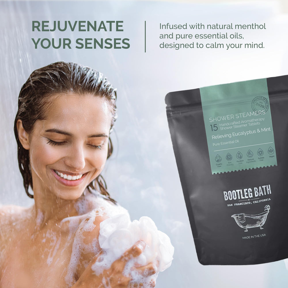 Bootleg Bath menthol crystal detail shows natural activation for a cooling mist