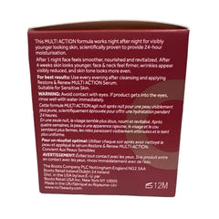 Boots No7 Restore and Renew night cream jar with lid open shows creamy texture.