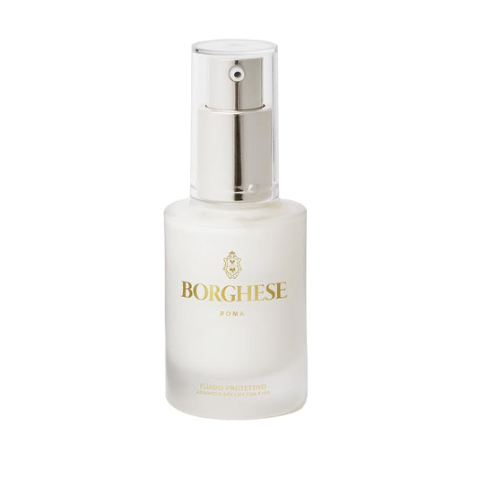 Borghese Eye Lift bottle highlights a protective formula for brightening under eyes.