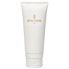 Borghese exfoliator bottle with foaming texture, preparing skin for the next mask.