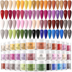 Born Pretty 36-color acrylic powder set fall winter swatches show rich options for salon or home use.