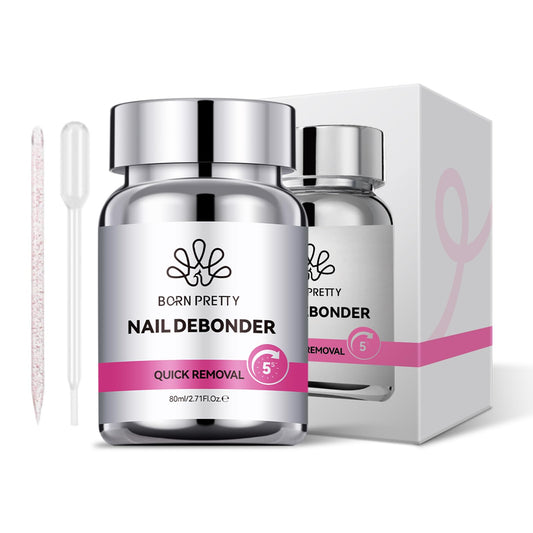 Born Pretty 80ml nail glue remover with sponge applicator for fast, gentle removal.