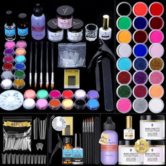 Born Pretty acrylic nail kit 96pcs collection display with vibrant colors for DIY extensions.