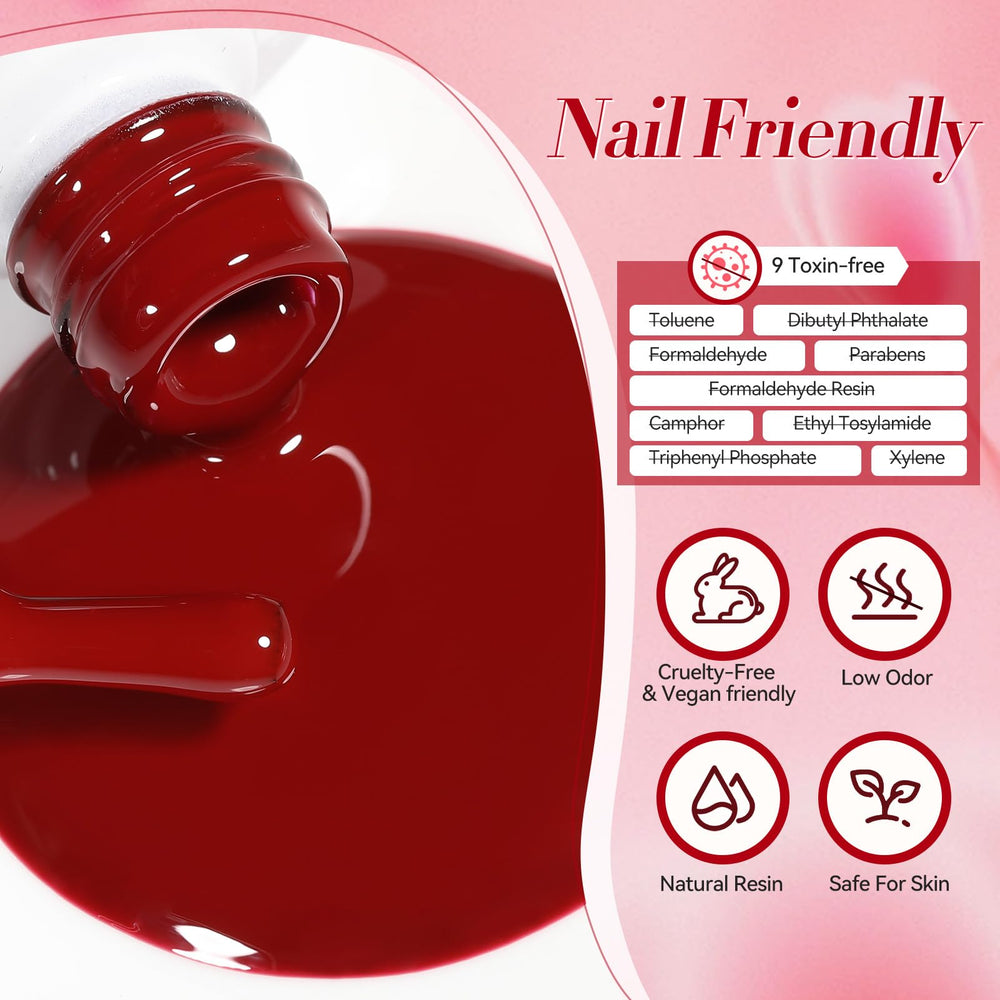 Born Pretty burgundy bottle close-up emphasizing easy application