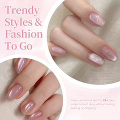Cat-eye magnetic effect on nails highlighting a chic manicure.