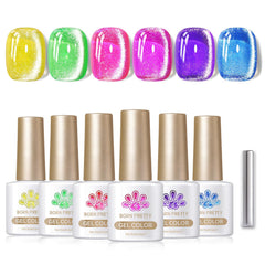 Born Pretty cat magnetic gel polish set in sleek 6-bottle packaging, ideal for gifting