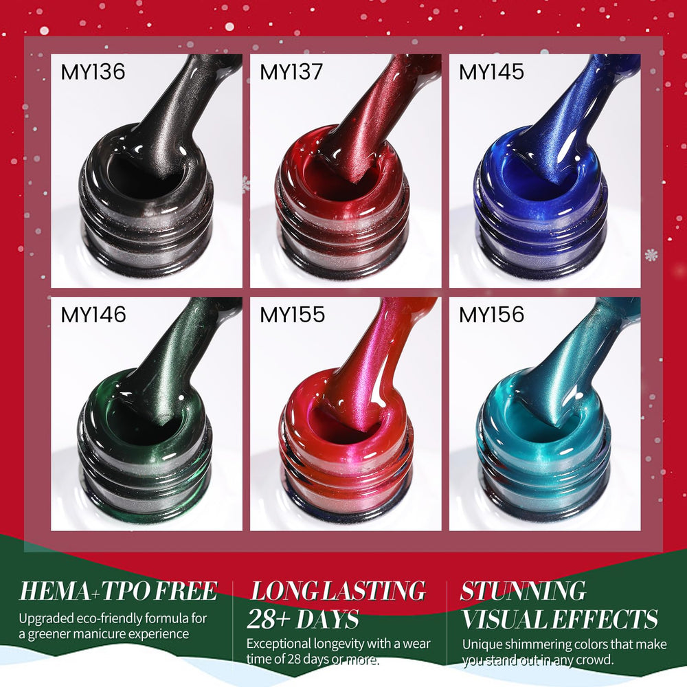 Born Pretty Christmas Cat Magnetic Eye Gel Nail Polish with crystal glass shimmer for unique effects.