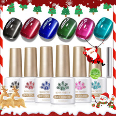 Born Pretty Christmas Cat Magnetic Eye Gel Nail Polish in black with magnetic shimmer.