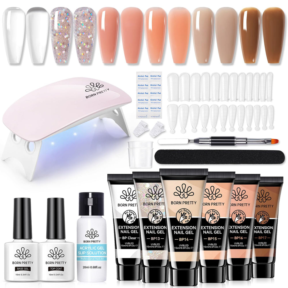 Born Pretty extension nail gel kit six-color set for at-home salon-quality nails.