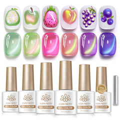 Born Pretty Fruit Cat Eye Glitter gel polish adds sparkling, eye-catching highlights