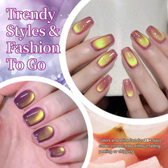 Born Pretty Fruit Cat Eye Grape Purple gel polish with bold color and magnetized shine