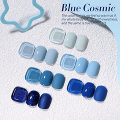 Born Pretty glitter blue gel polish adds vibrant shimmer for festive nails.