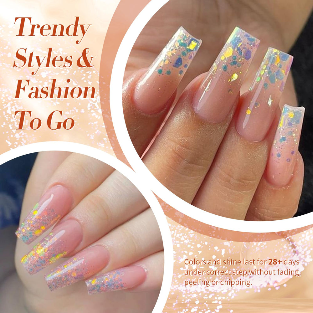 Born Pretty glitter sequins gel polish platinum holographic finish for chic nails.