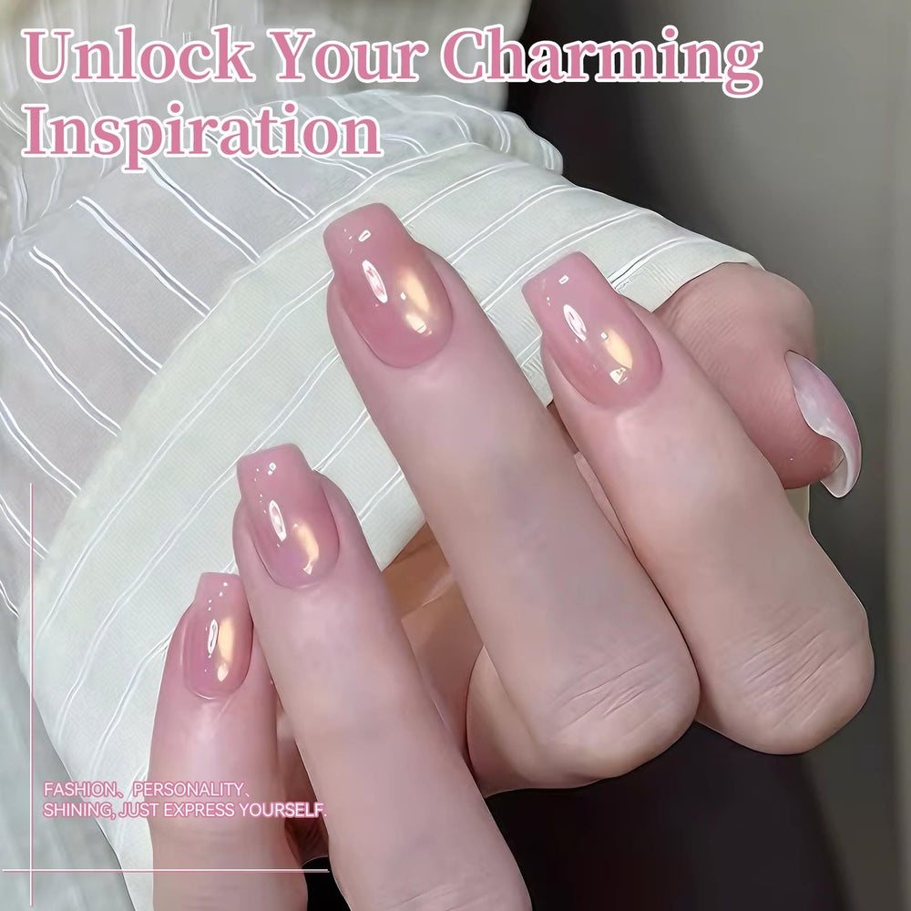 Born Pretty Pink Satin shade adds soft, reflective shine to nails with magnetic eye effect.