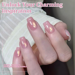 Born Pretty Pink Satin shade adds soft, reflective shine to nails with magnetic eye effect.