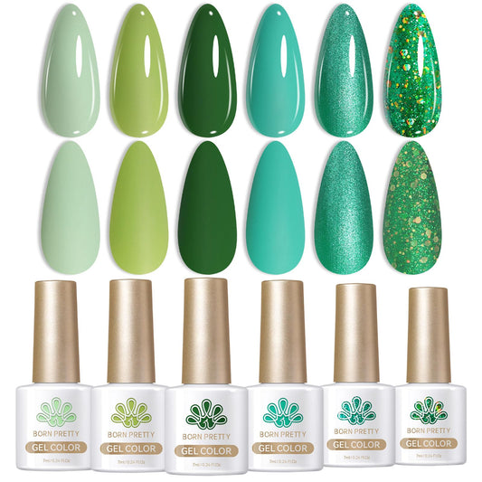 Born Pretty avocado green gel nail polish bottle for vibrant at-home manicures