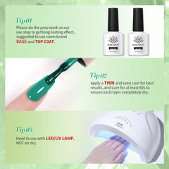 Born Pretty glossy green gel nails with bright shine