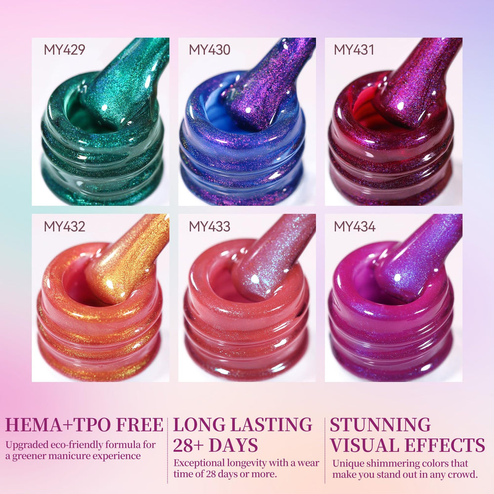 Born Pretty Glitter finish close up emphasizes long wear shine.