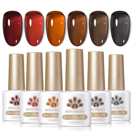 Born Pretty jelly gel amber crystal bottle shows shimmering finish for autumn nails