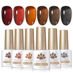 Born Pretty jelly gel amber crystal bottle shows shimmering finish for autumn nails
