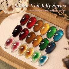 Born Pretty jelly gel nail polish orange for bright, summery accents.