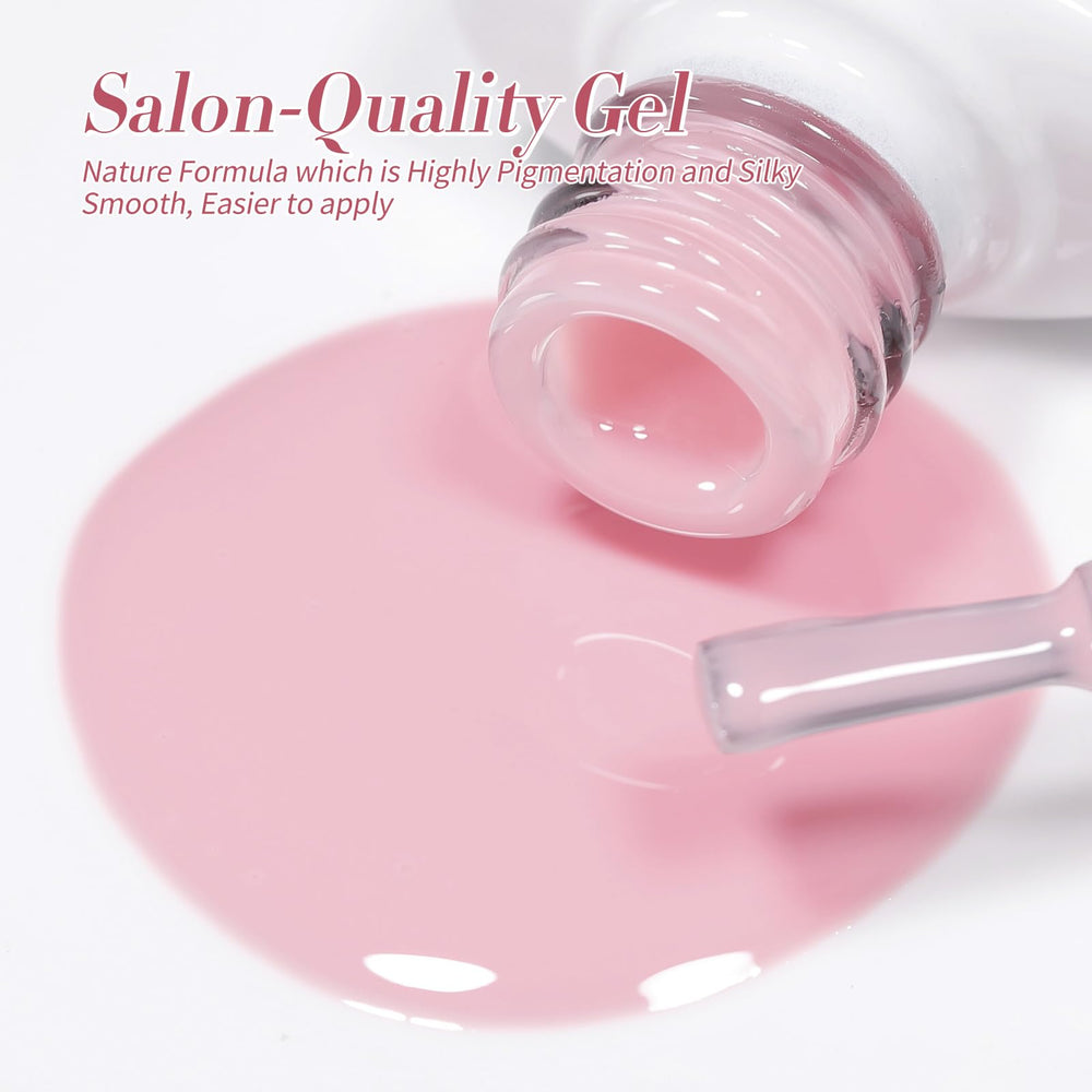 Born Pretty jelly pink gel polish used in a home salon setup