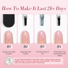 Born Pretty jelly pink gel polish bottles curing under UV/LED light