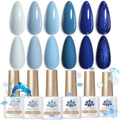 Born Pretty light baby blue gel polish for everyday nails and fresh looks.