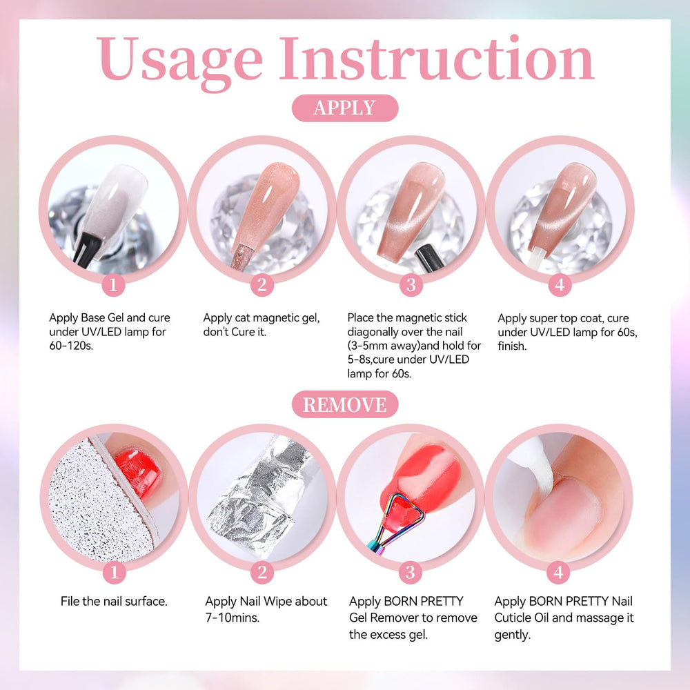 Born Pretty long-lasting shine swatches indicating up to 21 days wear