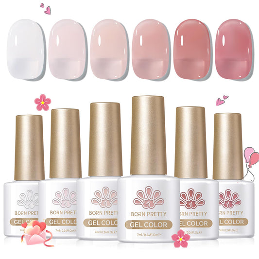 Born Pretty milky white jelly pink bottle for a translucent manicure