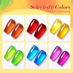 Born Pretty neon jelly gel nail polish swatch in orange shade for sunset nails