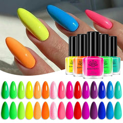 Born Pretty Neon Nail Polish Set with 15 vibrant colors for quick weekend manicures