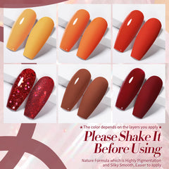 Born Pretty orange red shimmer gel polish for vibrant, glossy finish