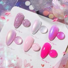 Born Pretty pink gel nail polish palette with light to hot pink shades for chic at-home manicures.