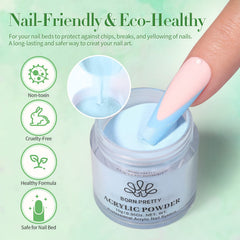 Born Pretty acrylic powder white all-seasons kit for versatile nail design.
