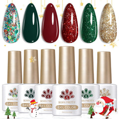 Born Pretty Christmas green glitter gel nail polish for festive nails and long wear